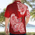 Polynesian Hawaiian Shirt Pacific Flower Mix Floral Tribal Tattoo Red Vibe LT9 - Polynesian Pride