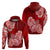 Polynesian Hoodie Pacific Flower Mix Floral Tribal Tattoo Red Vibe LT9 - Polynesian Pride