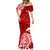 Polynesian Mermaid Dress Pacific Flower Mix Floral Tribal Tattoo Red Vibe LT9 - Polynesian Pride