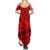 Polynesian Summer Maxi Dress Pacific Flower Mix Floral Tribal Tattoo Red Vibe LT9 - Polynesian Pride