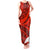 Polynesian Tank Maxi Dress Pacific Flower Mix Floral Tribal Tattoo Red Vibe LT9 Women Red - Polynesian Pride