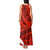 Polynesian Tank Maxi Dress Pacific Flower Mix Floral Tribal Tattoo Red Vibe LT9 - Polynesian Pride