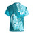 Polynesian Hawaiian Shirt Pacific Flower Mix Floral Tribal Tattoo Aqua Vibe LT9 - Polynesian Pride