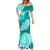 Polynesian Mermaid Dress Pacific Flower Mix Floral Tribal Tattoo Turquoise Vibe LT9 - Polynesian Pride