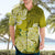 Polynesian Hawaiian Shirt Pacific Flower Mix Floral Tribal Tattoo Yellow Vibe LT9 - Polynesian Pride