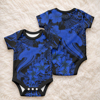 Aloha Hawaii Baby Onesie Hammerhead Shark Tattoo Polynesian Summer - Blue LT9 - Polynesian Pride