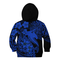 Aloha Hawaii Kid Hoodie Hammerhead Shark Tattoo Polynesian Summer - Blue LT9 - Polynesian Pride