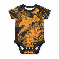 Aloha Hawaii Baby Onesie Hammerhead Shark Tattoo Polynesian Summer - Gold LT9 Gold - Polynesian Pride
