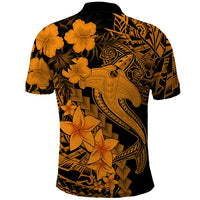 Aloha Hawaii Polo Shirt Hammerhead Shark Tattoo Polynesian Summer - Gold LT9 - Polynesian Pride