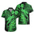 Aloha Hawaii Hawaiian Shirt Hammerhead Shark Tattoo Polynesian Summer - Green LT9 - Polynesian Pride