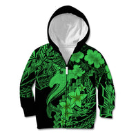 Aloha Hawaii Kid Hoodie Hammerhead Shark Tattoo Polynesian Summer - Green LT9 - Polynesian Pride