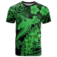 Aloha Hawaii T Shirt Hammerhead Shark Tattoo Polynesian Summer - Green LT9 Green - Polynesian Pride