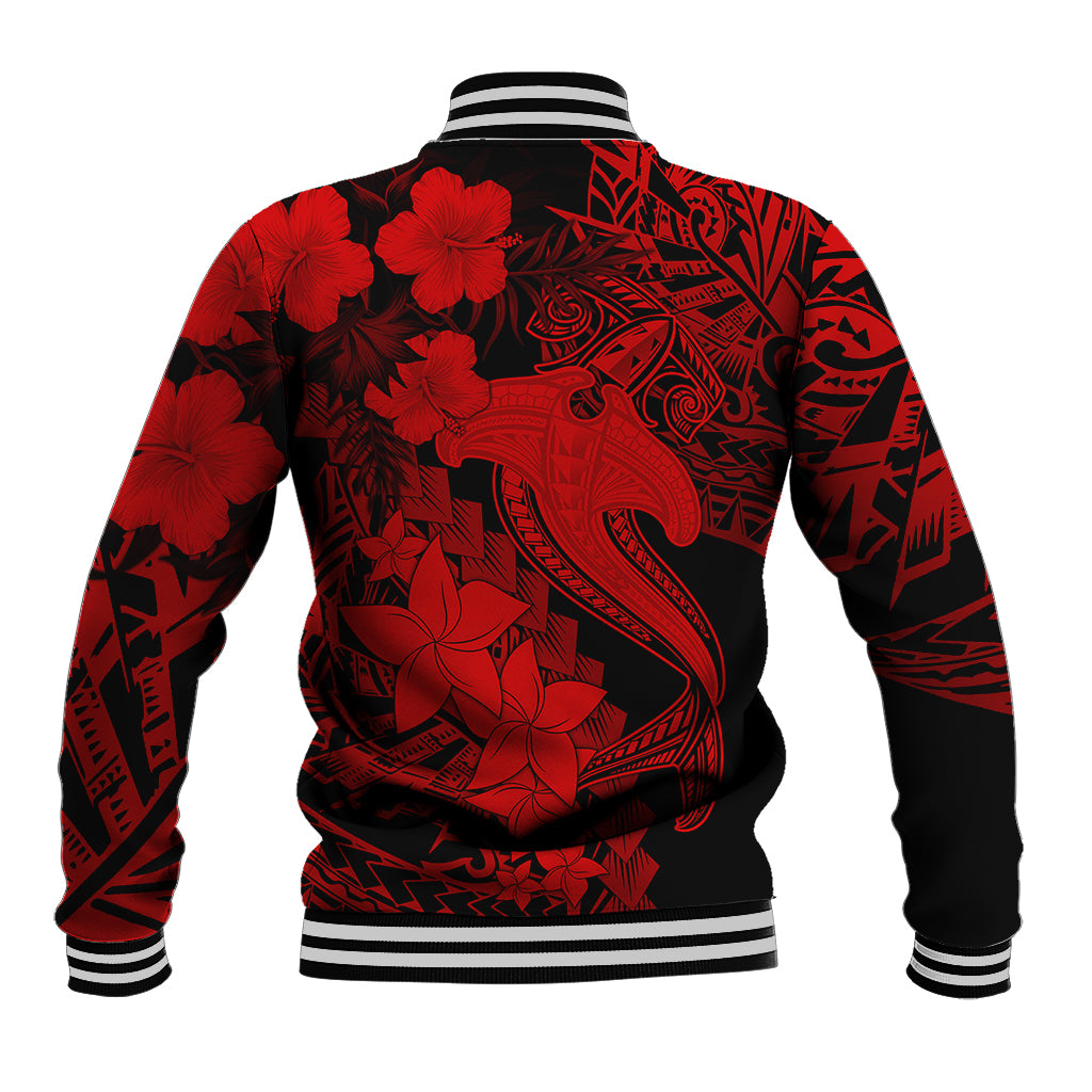 Aloha Hawaii Baseball Jacket Hammerhead Shark Tattoo Polynesian Summer - Red LT9 - Polynesian Pride