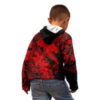 Aloha Hawaii Kid Hoodie Hammerhead Shark Tattoo Polynesian Summer - Red LT9 - Polynesian Pride