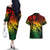 Aloha Hawaii Couples Matching Off The Shoulder Long Sleeve Dress and Hawaiian Shirt Hammerhead Shark Tattoo Polynesian Summer - Reggae LT9 - Polynesian Pride