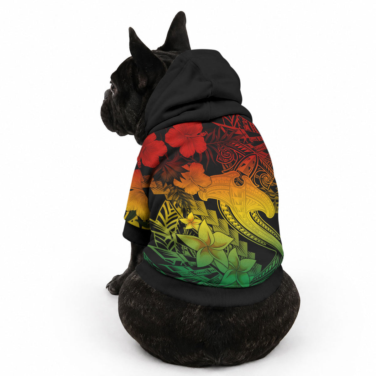 Aloha Hawaii Pet Hoodie Hammerhead Shark Tattoo Polynesian Summer - Reggae LT9 - Polynesian Pride