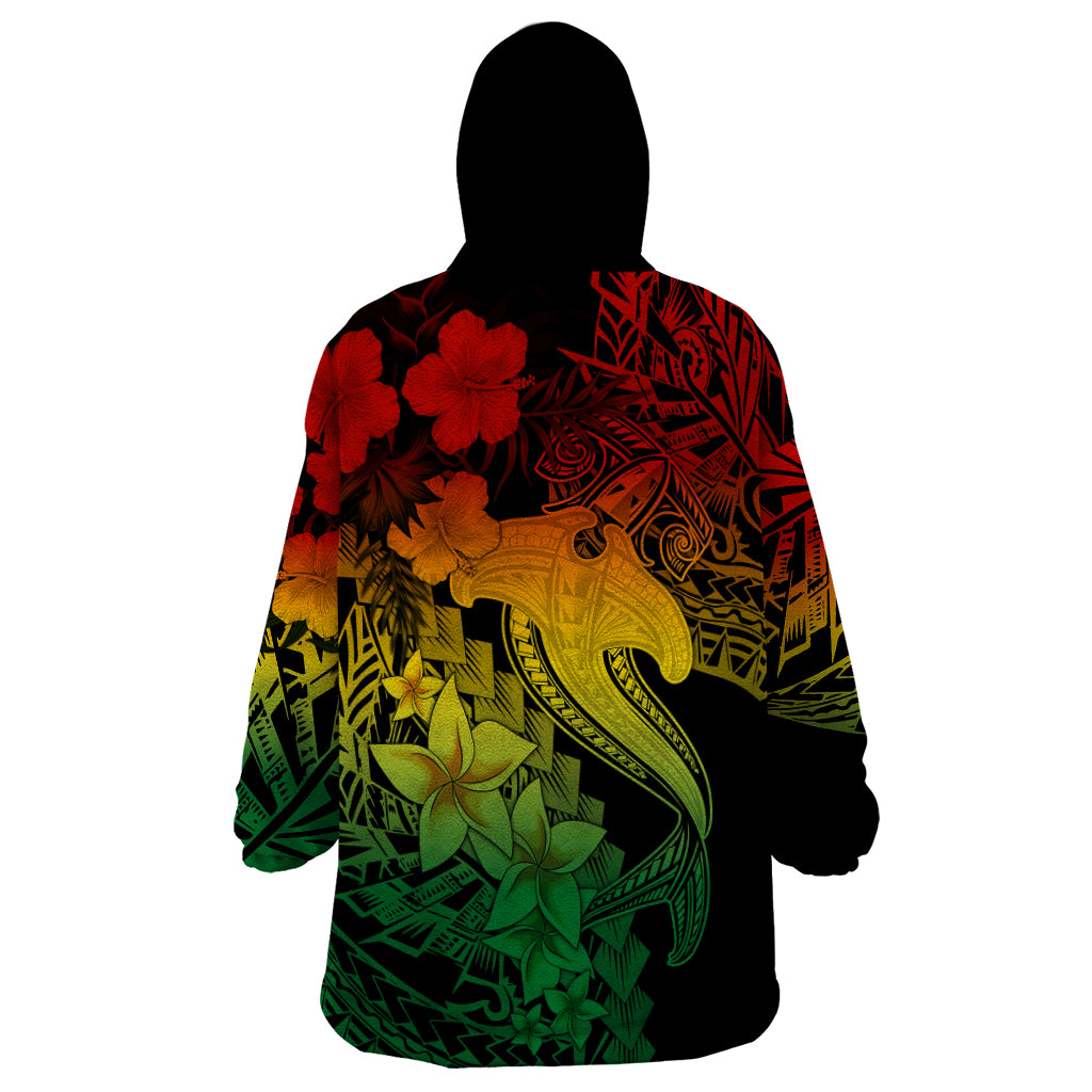 Aloha Hawaii Wearable Blanket Hoodie Hammerhead Shark Tattoo Polynesian Summer - Reggae LT9 - Polynesian Pride