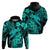 Aloha Hawaii Hoodie Hammerhead Shark Tattoo Polynesian Summer - Turquoise LT9 - Polynesian Pride