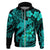 Aloha Hawaii Hoodie Hammerhead Shark Tattoo Polynesian Summer - Turquoise LT9 Zip Hoodie Turquoise - Polynesian Pride