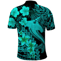 Aloha Hawaii Polo Shirt Hammerhead Shark Tattoo Polynesian Summer - Turquoise LT9 - Polynesian Pride