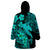 Aloha Hawaii Wearable Blanket Hoodie Hammerhead Shark Tattoo Polynesian Summer - Turquoise LT9 - Polynesian Pride