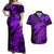 Aloha Hawaii Couples Matching Off Shoulder Maxi Dress and Hawaiian Shirt Hammerhead Shark Tattoo Polynesian Summer - Violet LT9 Violet - Polynesian Pride