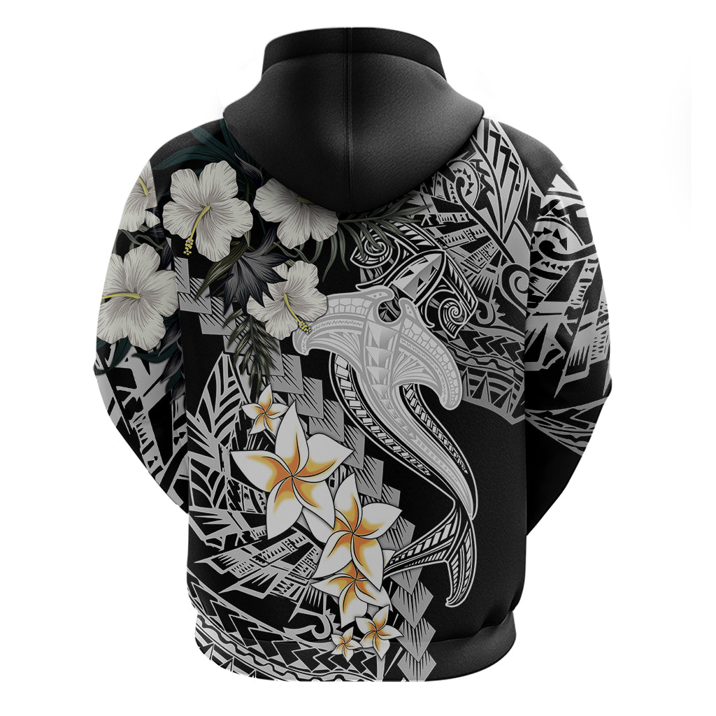 Aloha Hawaii Hoodie Hammerhead Shark Tattoo Polynesian Summer - White LT9 - Polynesian Pride