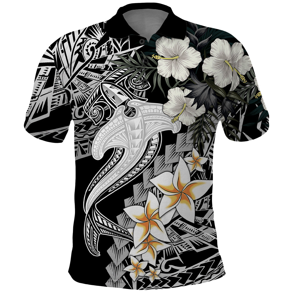 Aloha Hawaii Polo Shirt Hammerhead Shark Tattoo Polynesian Summer - White LT9 White - Polynesian Pride