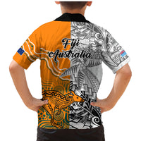 Fiji Australia Rugby Family Matching Mermaid Dress and Hawaiian Shirt World Cup 2023 Polynesia Tapa Mixed Indigenous Aboriginal LT9 - Polynesian Pride