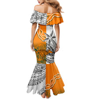 Fiji Australia Rugby Family Matching Mermaid Dress and Hawaiian Shirt World Cup 2023 Polynesia Tapa Mixed Indigenous Aboriginal LT9 - Polynesian Pride