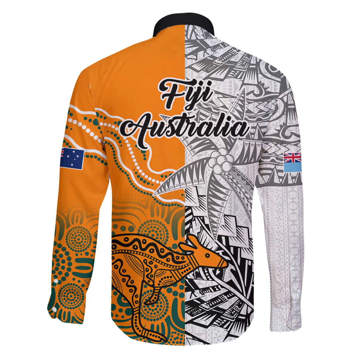 Fiji Australia Rugby Family Matching Tank Maxi Dress and Hawaiian Shirt World Cup 2023 Polynesia Tapa Mixed Indigenous Aboriginal LT9 - Polynesian Pride