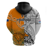 Fiji Australia Rugby Hoodie World Cup 2023 Polynesia Tapa Mixed Indigenous Aboriginal LT9 - Polynesian Pride