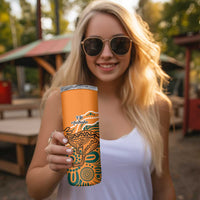 Australia-Fiji Palm and Kangaroo Skinny Tumbler Polynesia Tapa Mixed Indigenous Aboriginal LT9 - Polynesian Pride