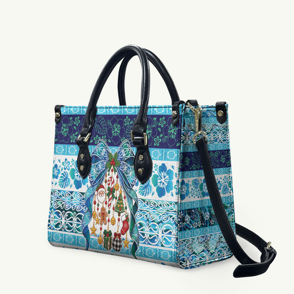 New Zealand Kowhai Ngutukaka Christmas Bow Leather Bag Meri Kirihimete