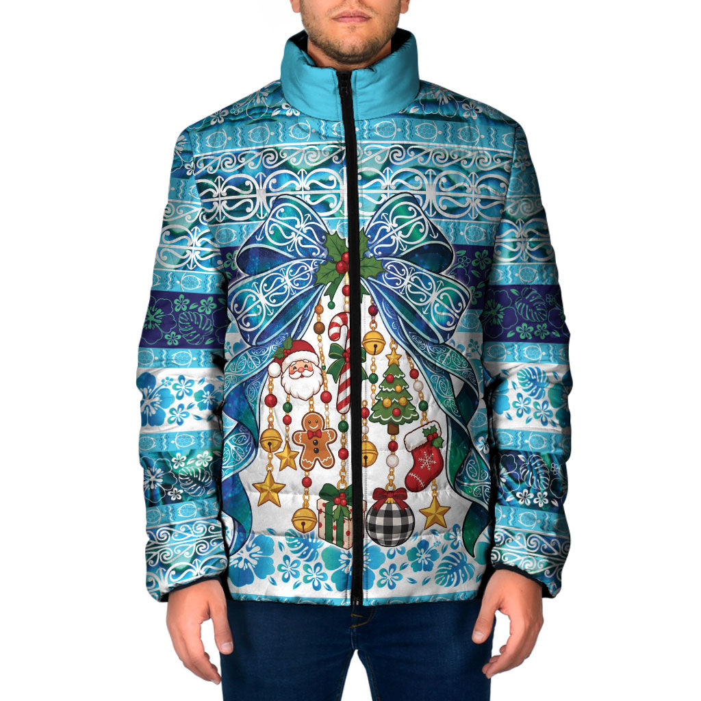 New Zealand Kowhai Ngutukaka Christmas Bow Padded Jacket Meri Kirihimete