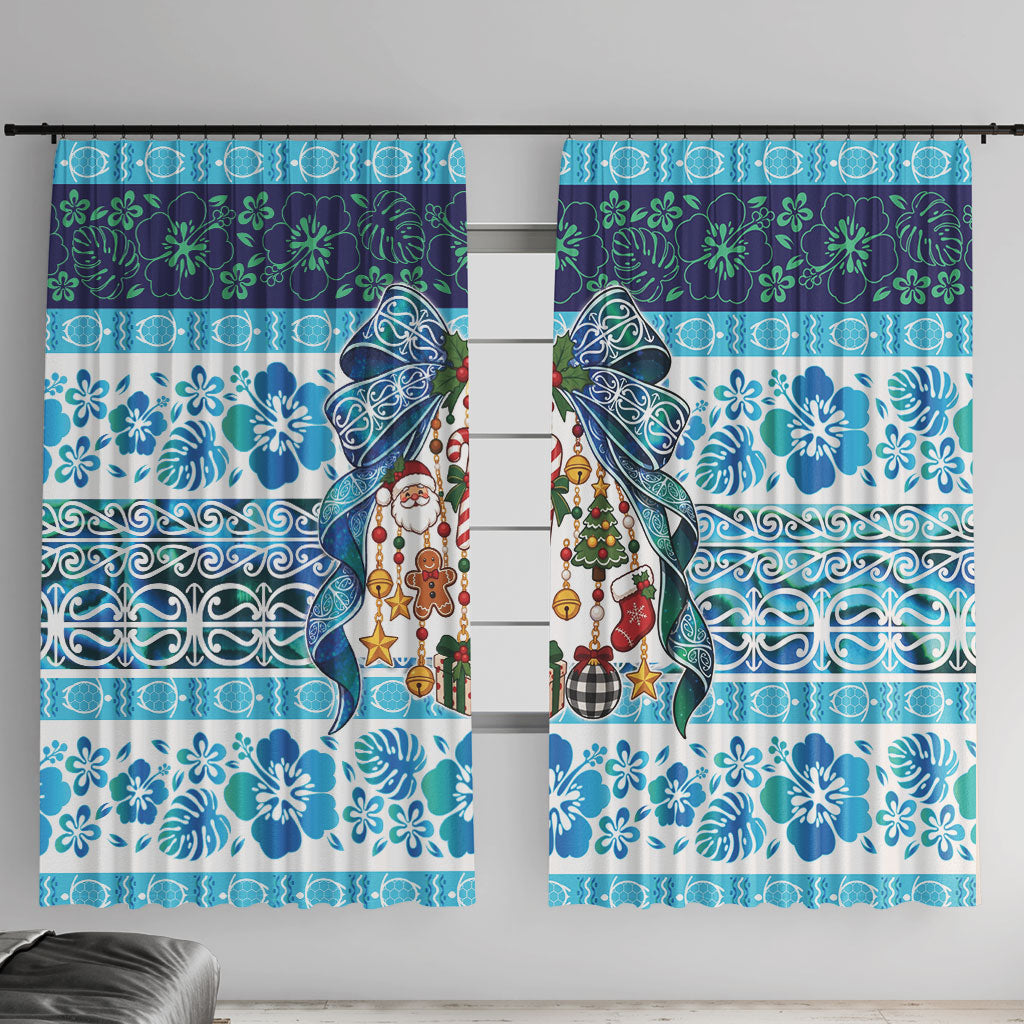 New Zealand Kowhai Ngutukaka Christmas Bow Window Curtain Meri Kirihimete