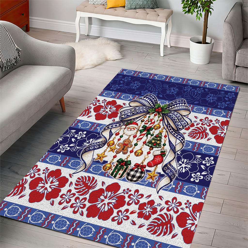 Samoa Tribal Christmas Bow Area Rug Ia Manuia lava le Kerisimasi LT9 - Polynesian Pride