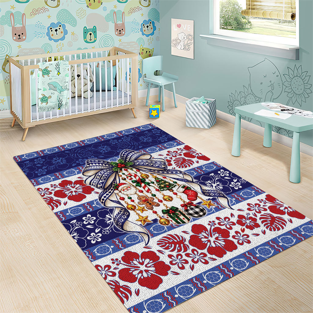 Samoa Tribal Christmas Bow Area Rug Ia Manuia lava le Kerisimasi LT9 - Polynesian Pride