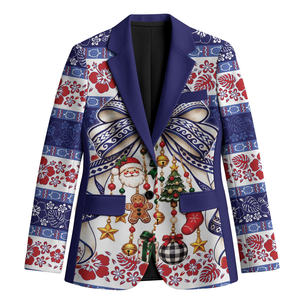 Samoa Tribal Christmas Bow Blazer Ia Manuia lava le Kerisimasi