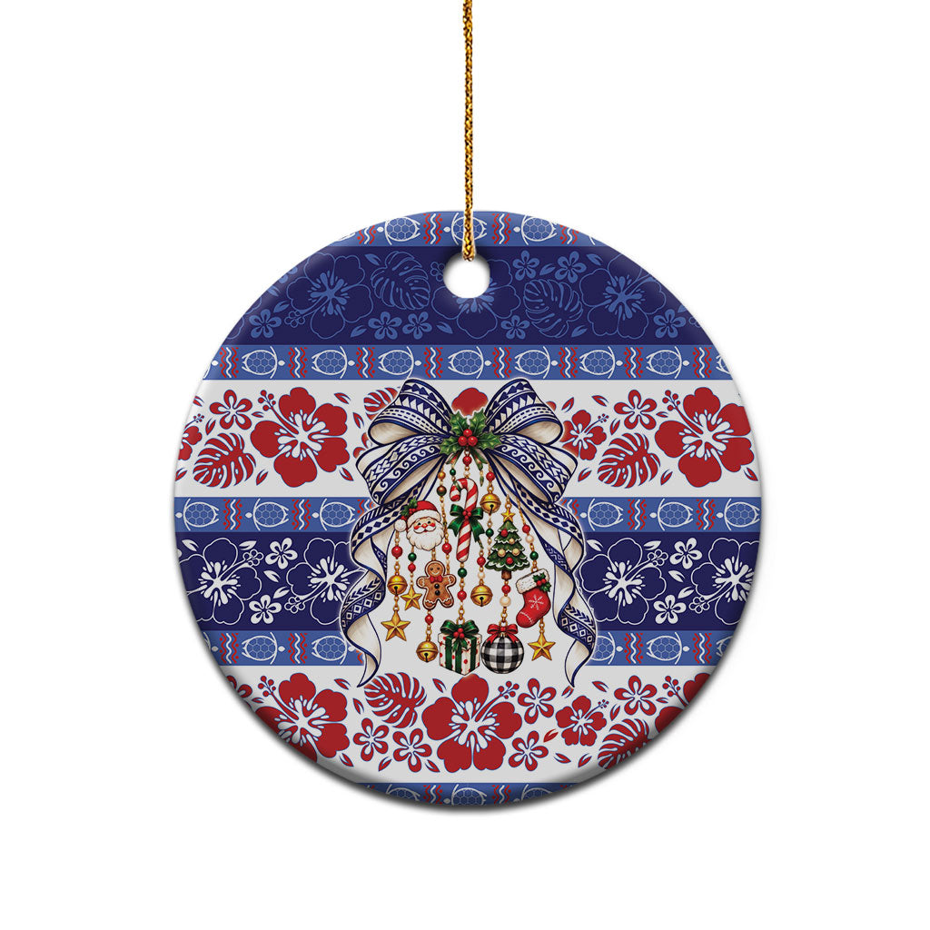 Samoa Tribal Christmas Bow Ceramic Ornament Ia Manuia lava le Kerisimasi LT9 - Polynesian Pride