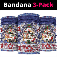 Samoa Tribal Christmas Bow Neck Gaiter Ia Manuia lava le Kerisimasi LT9 package One Size: 25*50cm Blue - Polynesian Pride