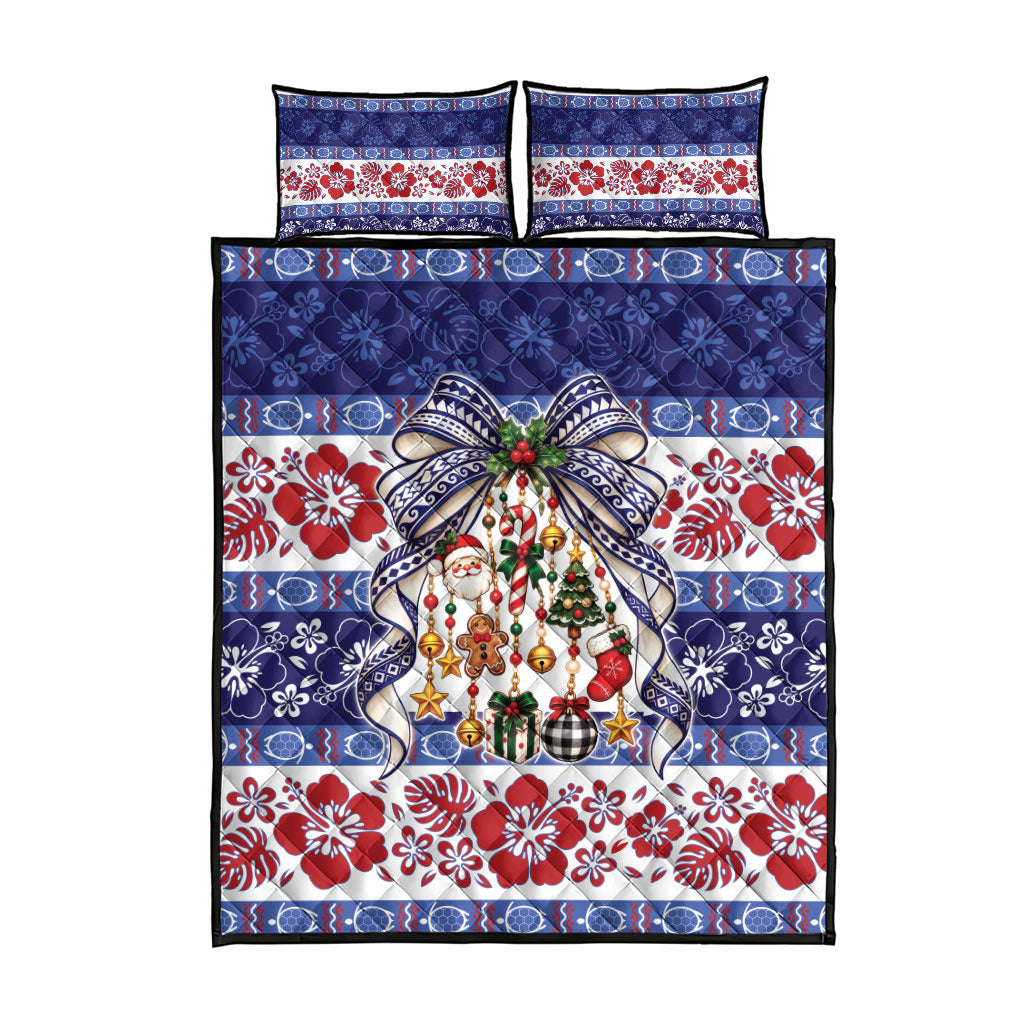 Samoa Tribal Christmas Bow Quilt Bed Set Ia Manuia lava le Kerisimasi LT9 - Polynesian Pride
