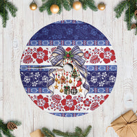 Samoa Tribal Christmas Bow Tree Skirt Ia Manuia lava le Kerisimasi LT9 Casual Blue - Polynesian Pride