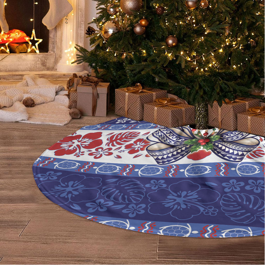 Samoa Tribal Christmas Bow Tree Skirt Ia Manuia lava le Kerisimasi LT9 - Polynesian Pride