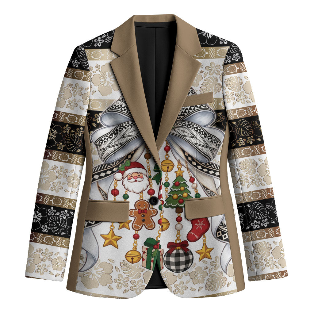 Tonga Ngatu Christmas Bow Blazer Kilisimasi Fiefia Gold Style