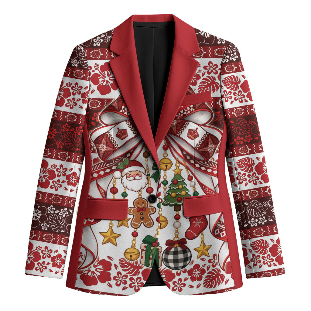 Tonga Ngatu Christmas Bow Blazer Kilisimasi Fiefia Red Style