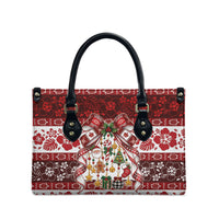 Tonga Ngatu Christmas Bow Leather Bag Kilisimasi Fiefia Red Style LT9 - Polynesian Pride