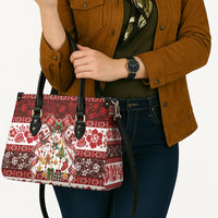 Tonga Ngatu Christmas Bow Leather Bag Kilisimasi Fiefia Red Style LT9 - Polynesian Pride