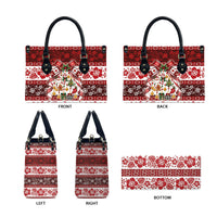 Tonga Ngatu Christmas Bow Leather Bag Kilisimasi Fiefia Red Style LT9 - Polynesian Pride