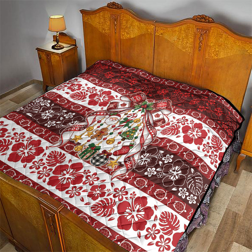 Tonga Ngatu Christmas Bow Quilt Kilisimasi Fiefia Red Style LT9 - Polynesian Pride